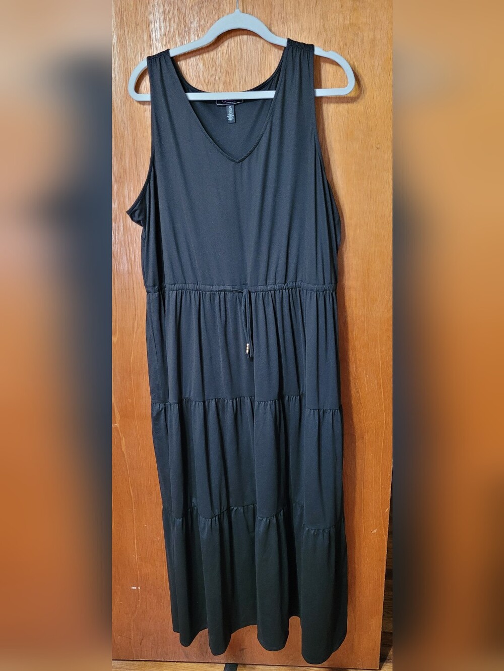 C Wonder Christian Siriano Black Sleeveless Tiered Maxi Dress Size 2X (1309)